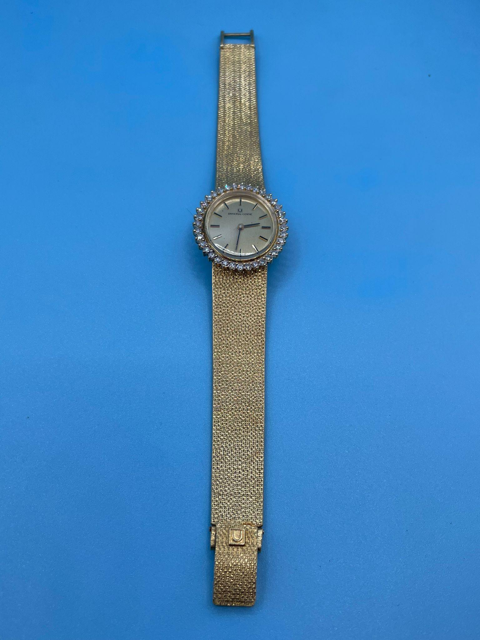 Reloj de señora de oro de 18 quilates y diamantes naturales 