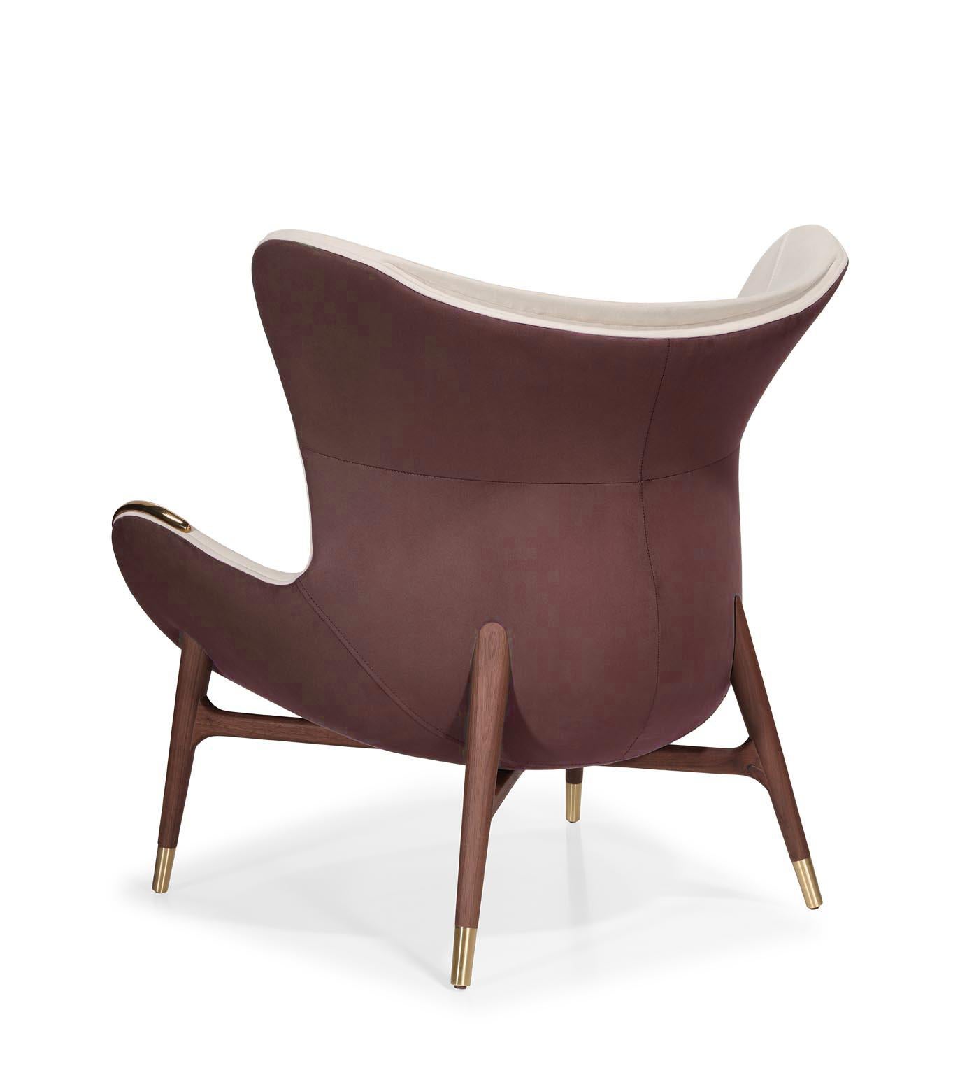 A true statement of luxury
Combining the finest and ancient craftsmanship with luxurious levels of design, quality, and comfort. 

Nazaré Armchair, Modern Collection, Walnut Wood, Suede Fabric - Traditional Handcrafted in Portugal 

It is made with