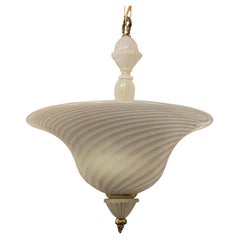 Wondeful Large Mid Century Modern Seguso Italian Swirl Art Glass Chandelier