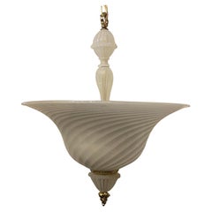 Wondeful Large Mid Century Modern Seguso Italian Swirl Art Glass Chandelier