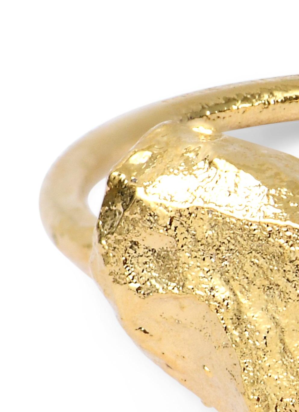 Francese Anello Wonder Sapiens 0 scolpito a mano in bronzo placcato oro 24k di Marion Fillancq in vendita