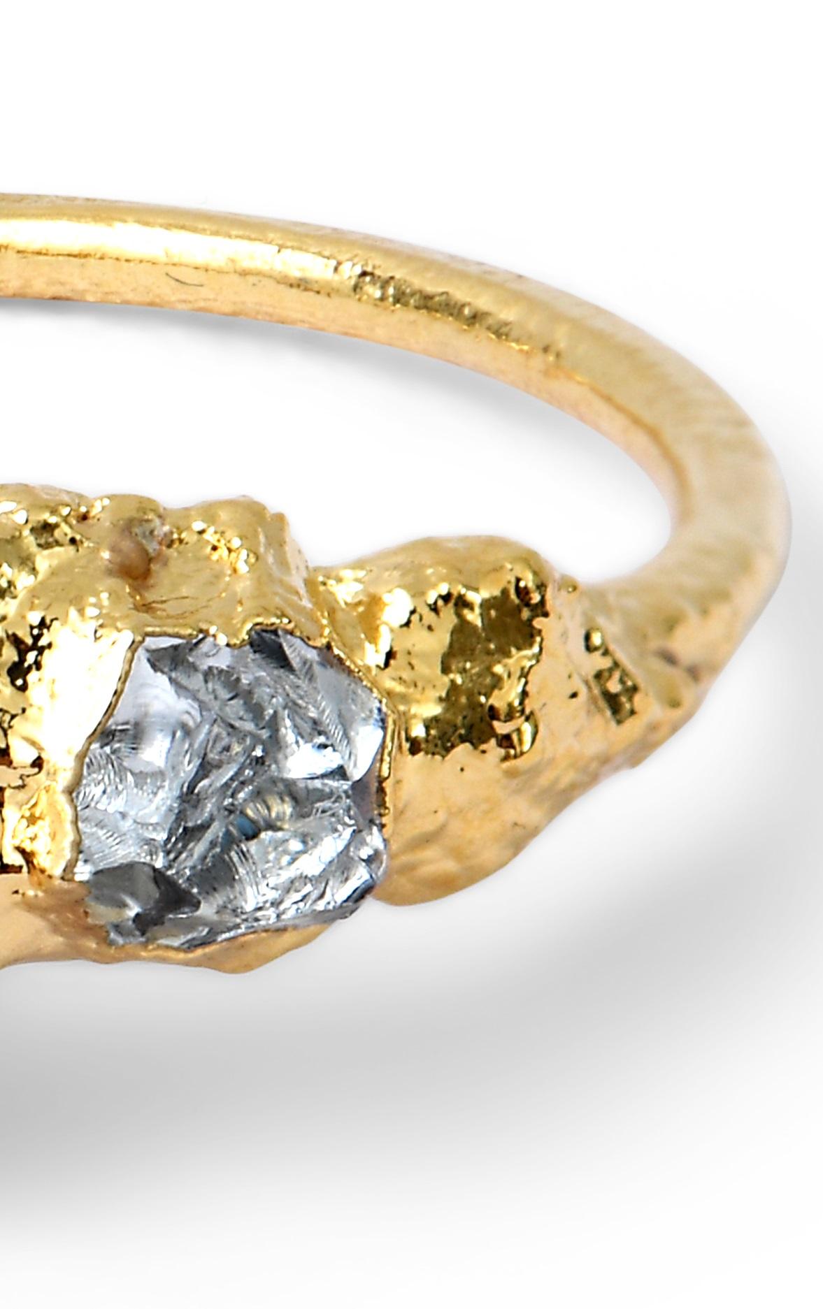 XXI secolo e contemporaneo Anello Wonder Sapiens 0 scolpito a mano in bronzo placcato oro 24k di Marion Fillancq in vendita