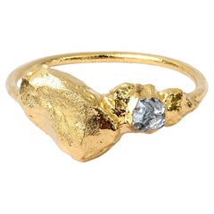 Anello Wonder Sapiens 0 scolpito a mano in bronzo placcato oro 24k di Marion Fillancq