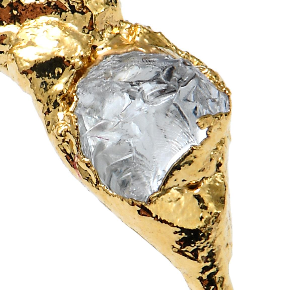 Moderno Anello Wonder Sapiens 1 scolpito a mano in bronzo placcato oro 24k di Marion Fillancq in vendita