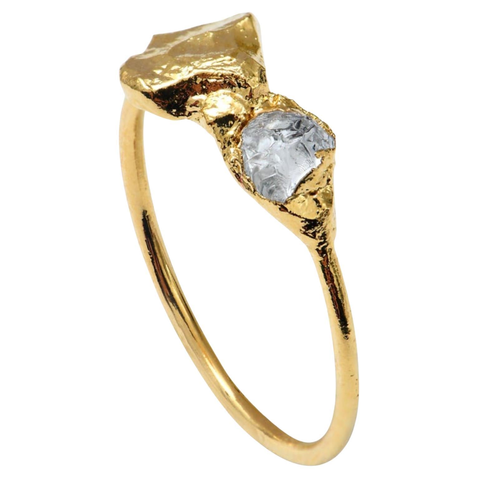 Wonder Sapiens 1 Hand-Sculpted Ring in 24k Gold-Plated Bronze by Marion Fillancq
