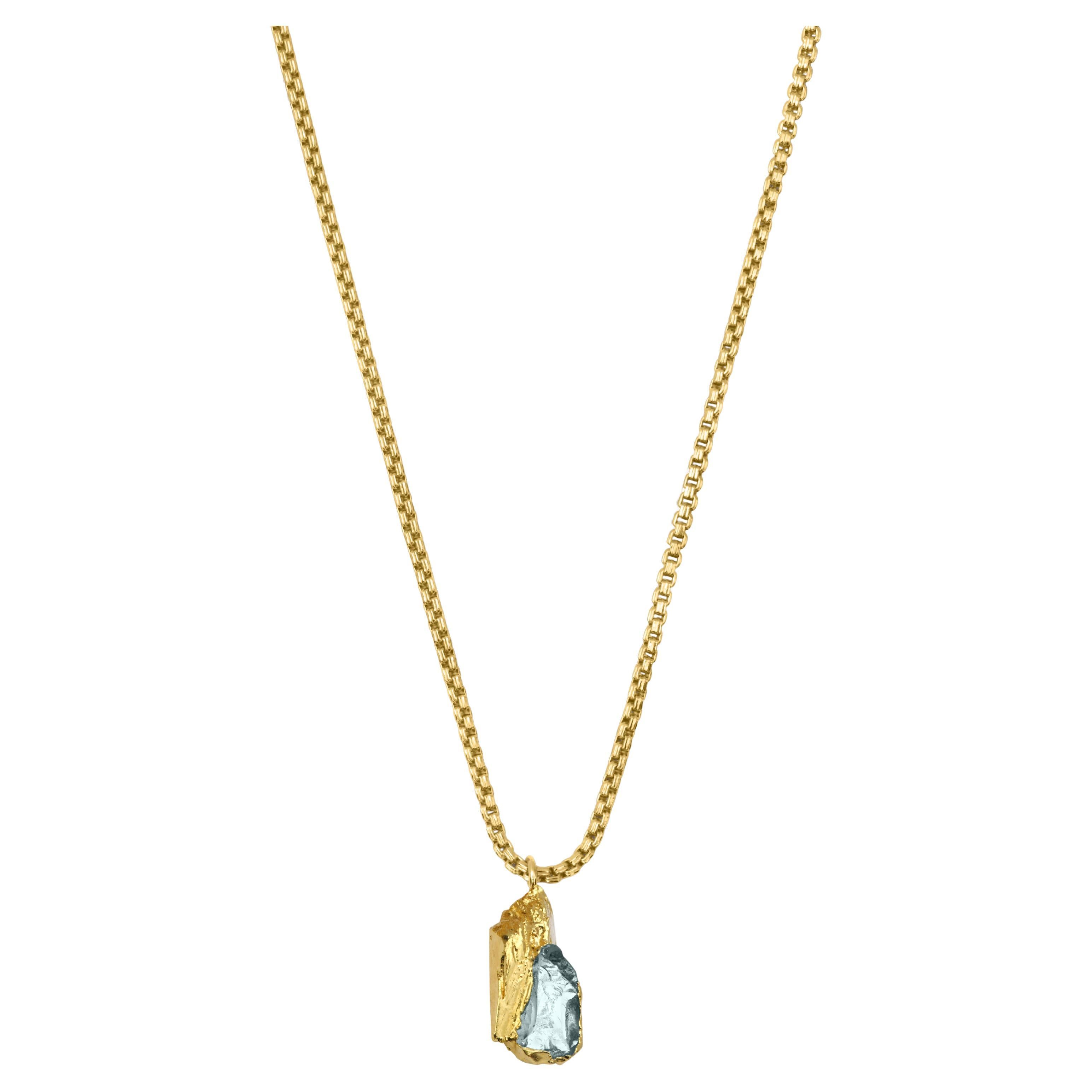 Wonder Sapiens 1 Long Necklace in 24K Gold-Plated Bronze by Marion Fillancq For Sale