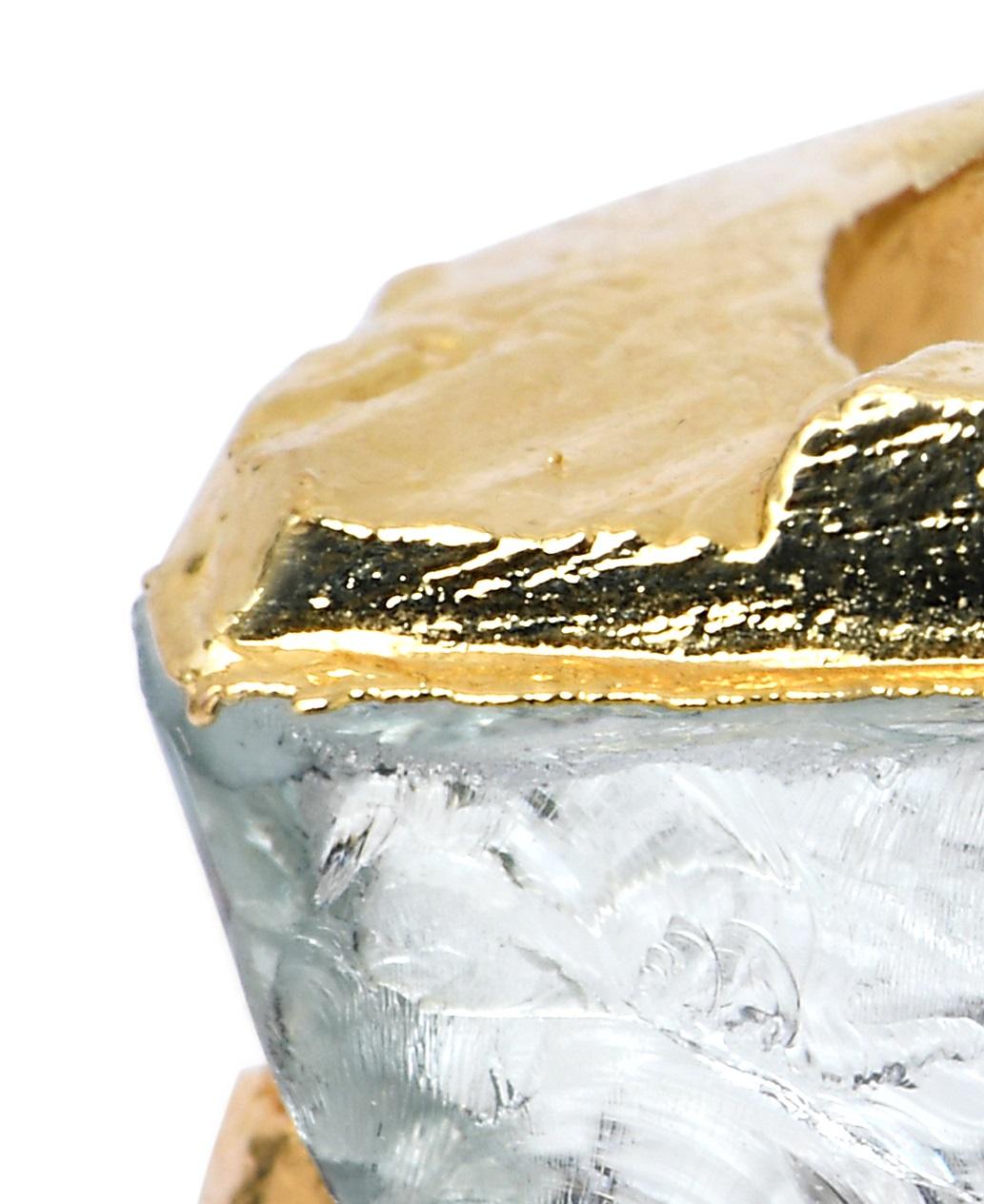 Français Wonder Sapiens 10 Bague sculptée à la main, bronze plaqué or 24K par Marion Fillancq en vente