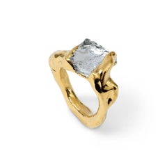 Wonder Sapiens 11 Anillo esculpido a mano, bronce chapado en oro de 24 quilates de Marion Fillancq