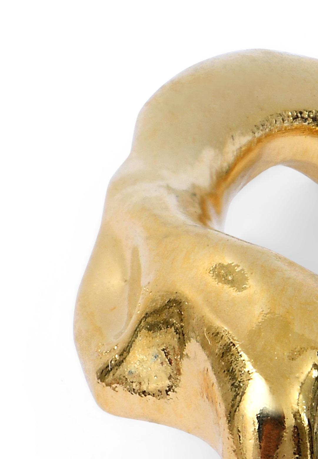 Moderne Wonder Sapiens 11 Bague sculptée à la main, bronze plaqué or 24K par Marion Fillancq en vente