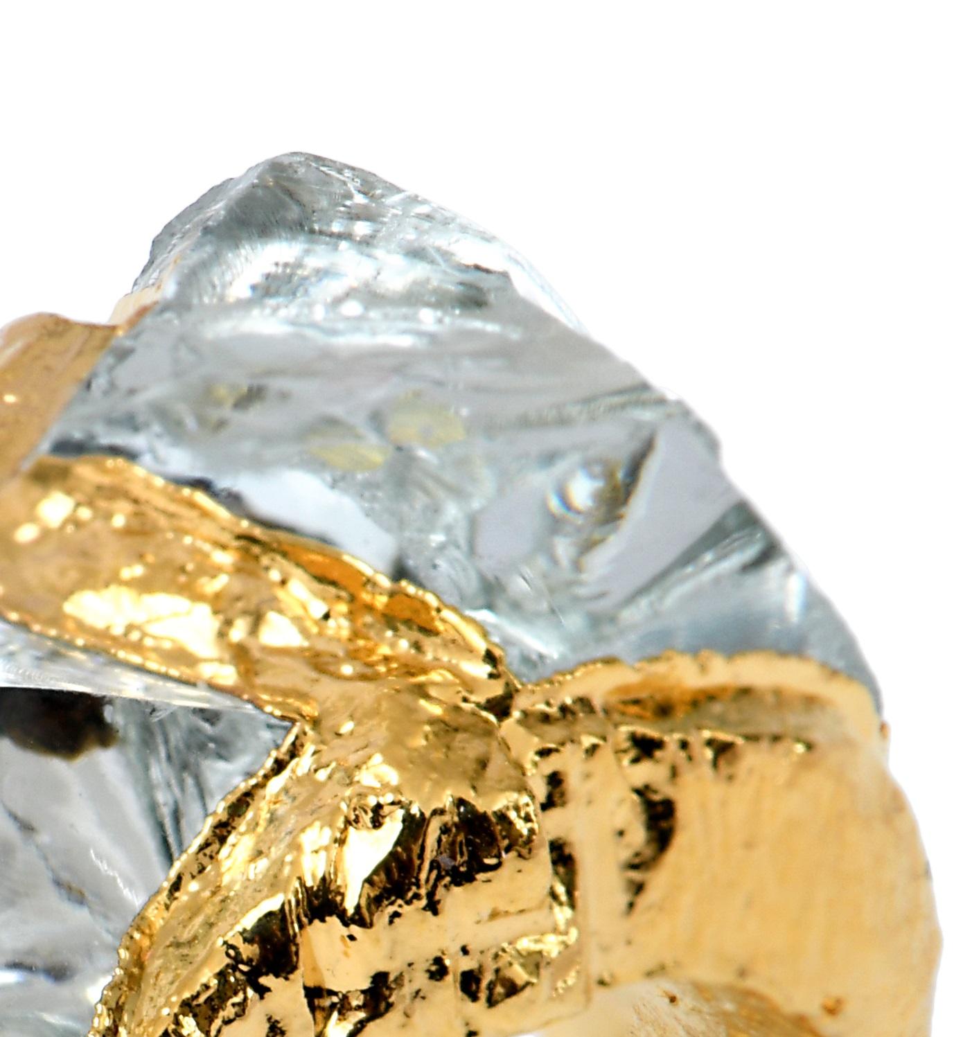 Moderne Wonder Sapiens 13 Bague sculptée à la main, bronze plaqué or 24K par Marion Fillancq en vente