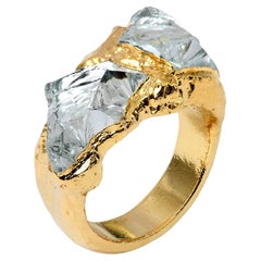 Wonder Sapiens 13 Bague sculptée à la main, bronze plaqué or 24K par Marion Fillancq