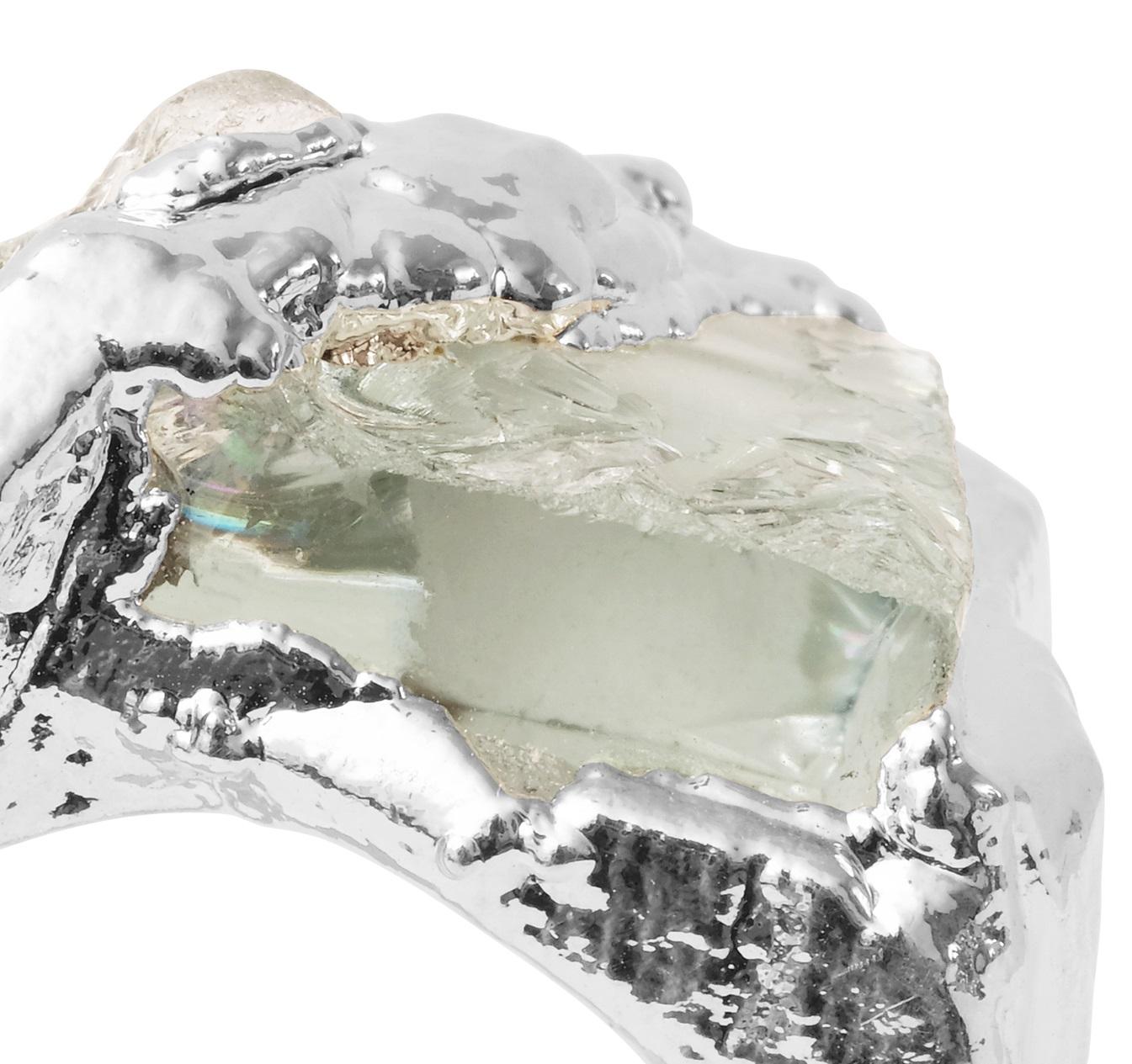 Moderno Anello Wonder Sapiens 15 scolpito a mano in bronzo placcato argento da Marion Fillancq in vendita