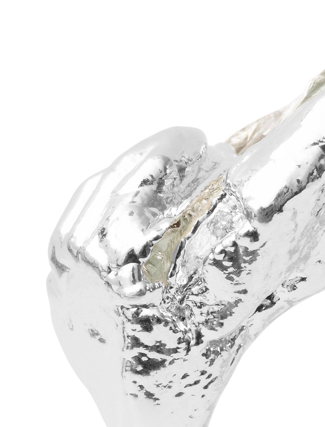 Francese Anello Wonder Sapiens 15 scolpito a mano in bronzo placcato argento da Marion Fillancq in vendita