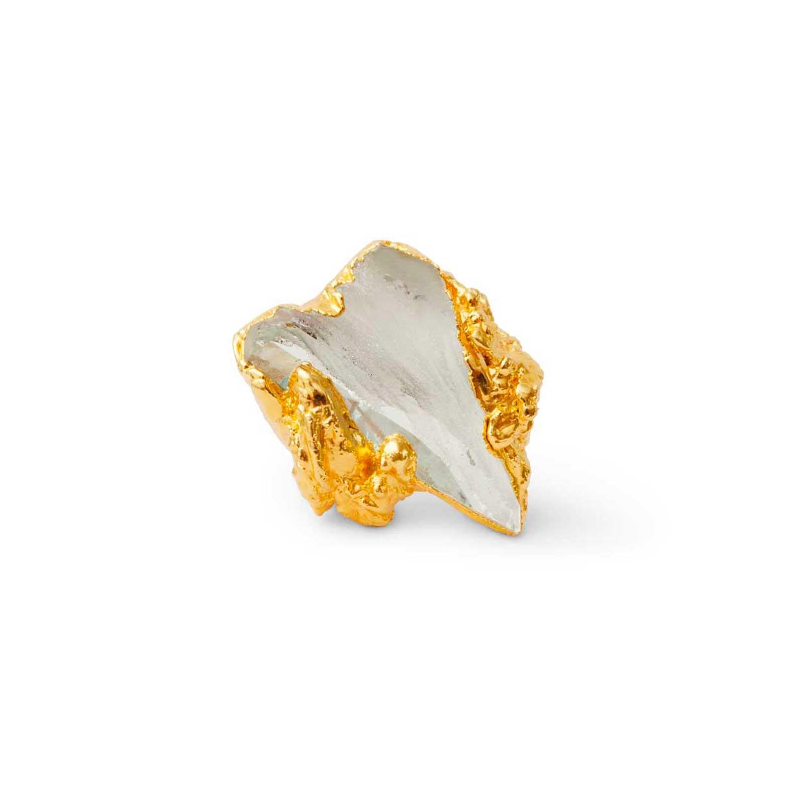 Moderno Anello Wonder Sapiens 16 scolpito a mano, bronzo placcato oro 24K di Marion Fillancq in vendita