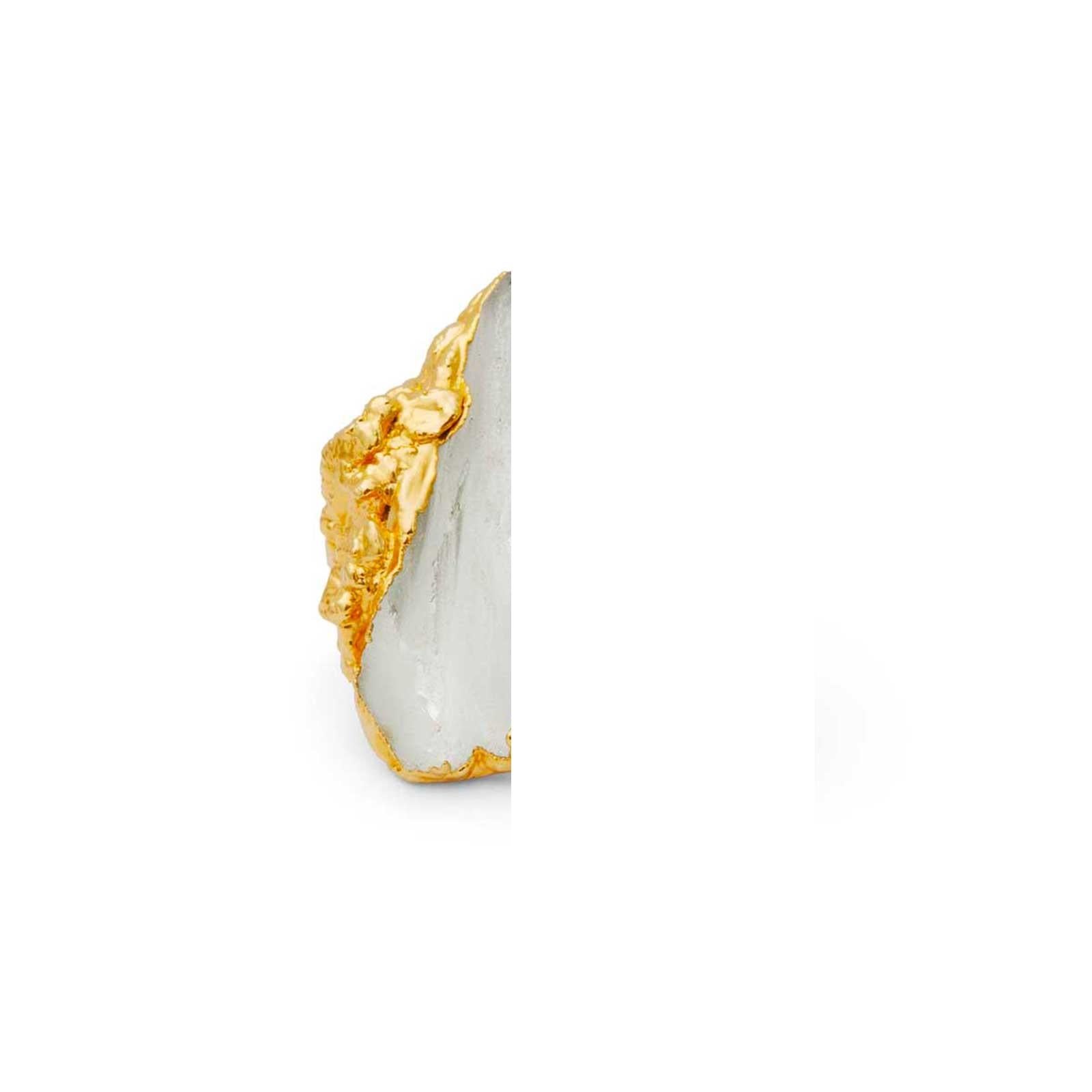 Francese Anello Wonder Sapiens 16 scolpito a mano, bronzo placcato oro 24K di Marion Fillancq in vendita