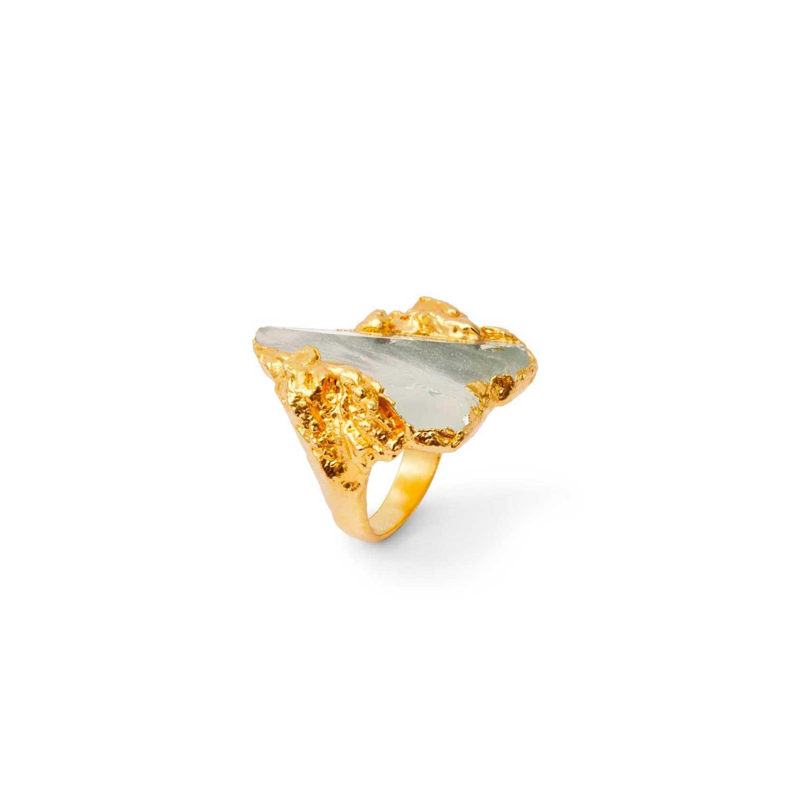 En venta: Wonder Sapiens 16 Hand-Sculpted Ring, 24K Gold-Plated Bronze by Marion Fillancq  4