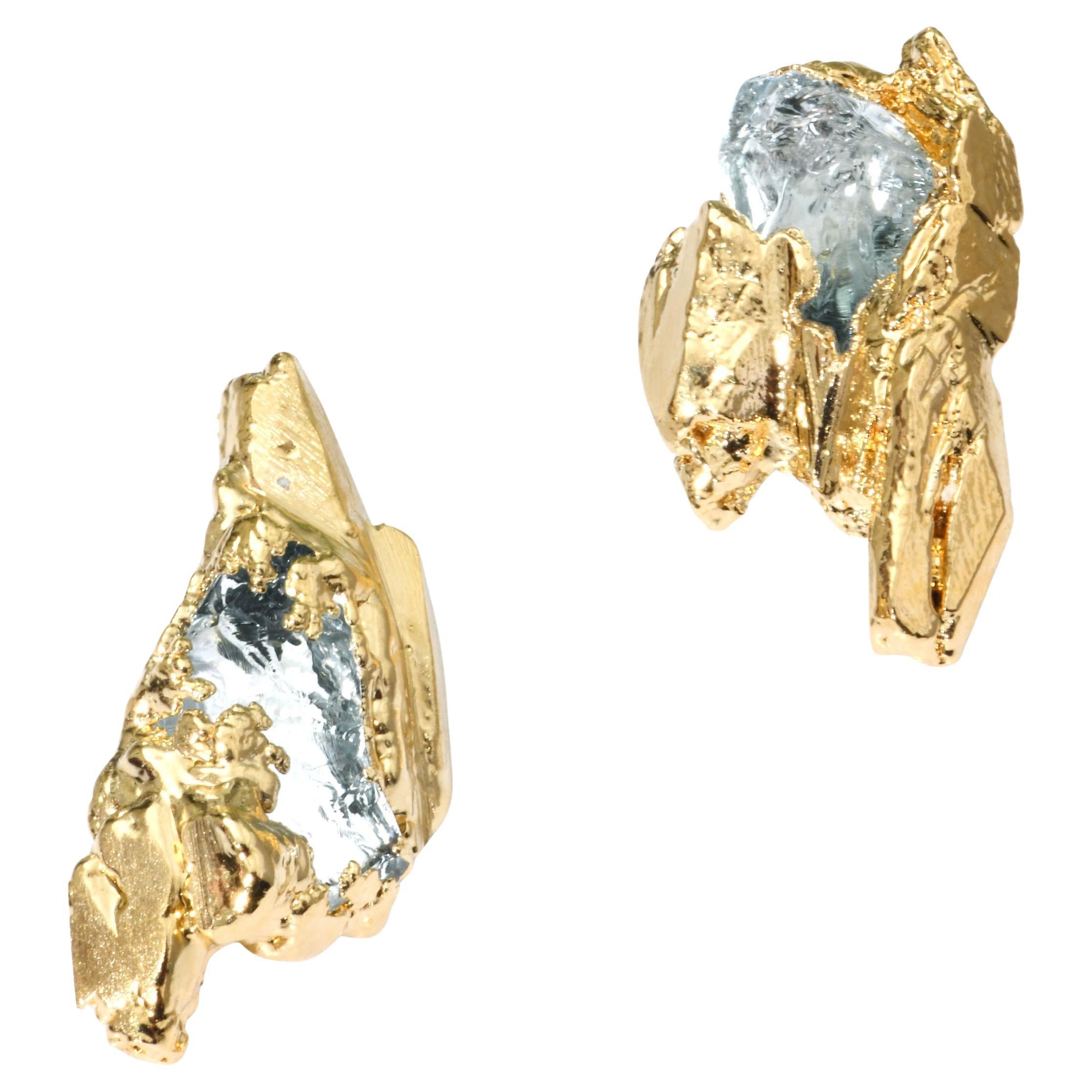Wonder Sapiens 2 Pair Of Earrings in 24K Gold-Plated Bronze by Marion Fillancq
