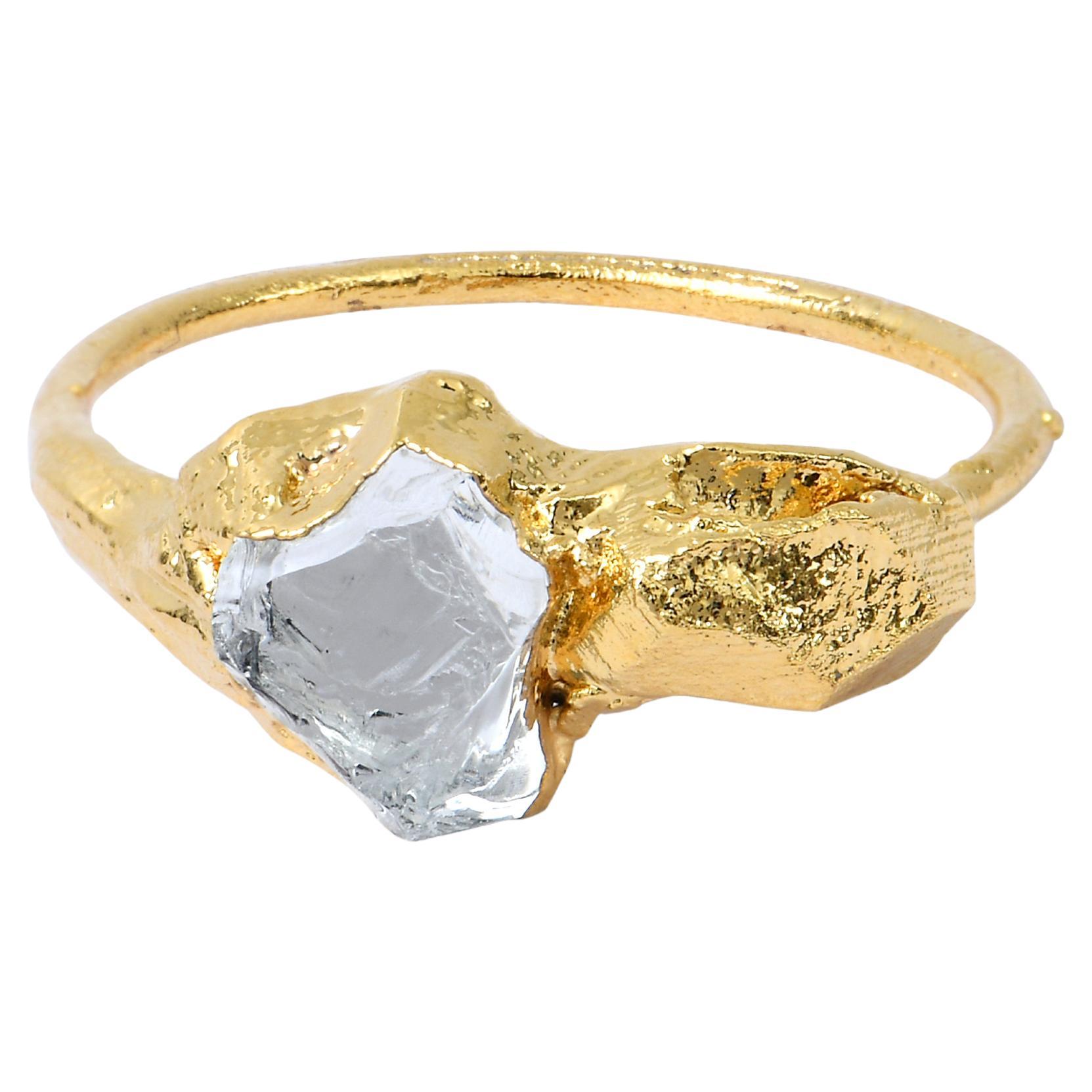 Anello Wonder Sapiens 4 scolpito a mano in bronzo placcato oro 24k di Marion Fillancq in vendita