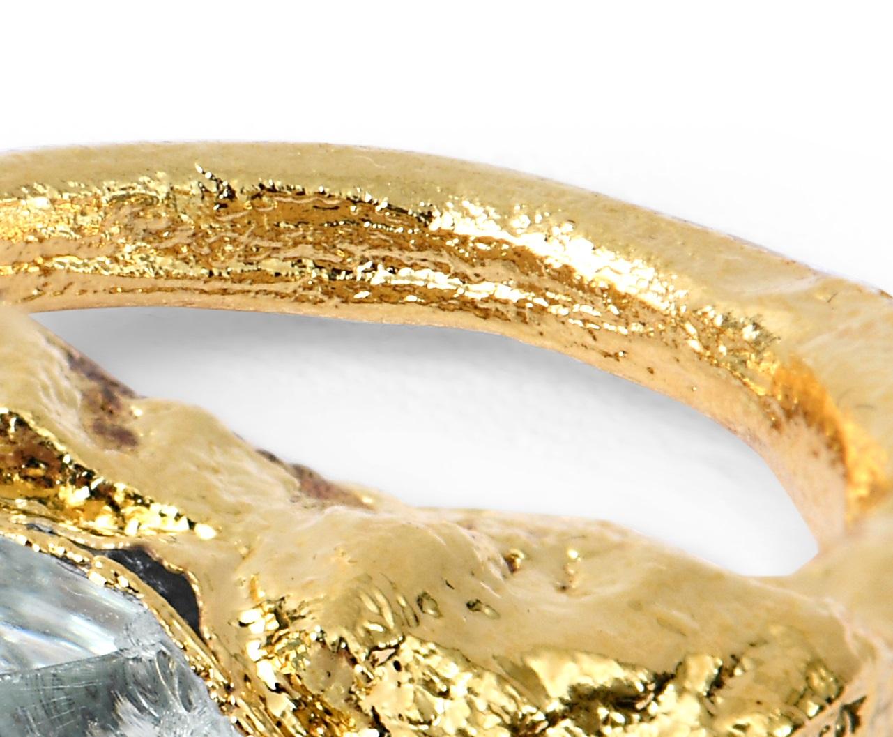 Français Wonder Sapiens 5 Bague sculptée à la main en bronze plaqué or 24k par Marion Fillancq en vente