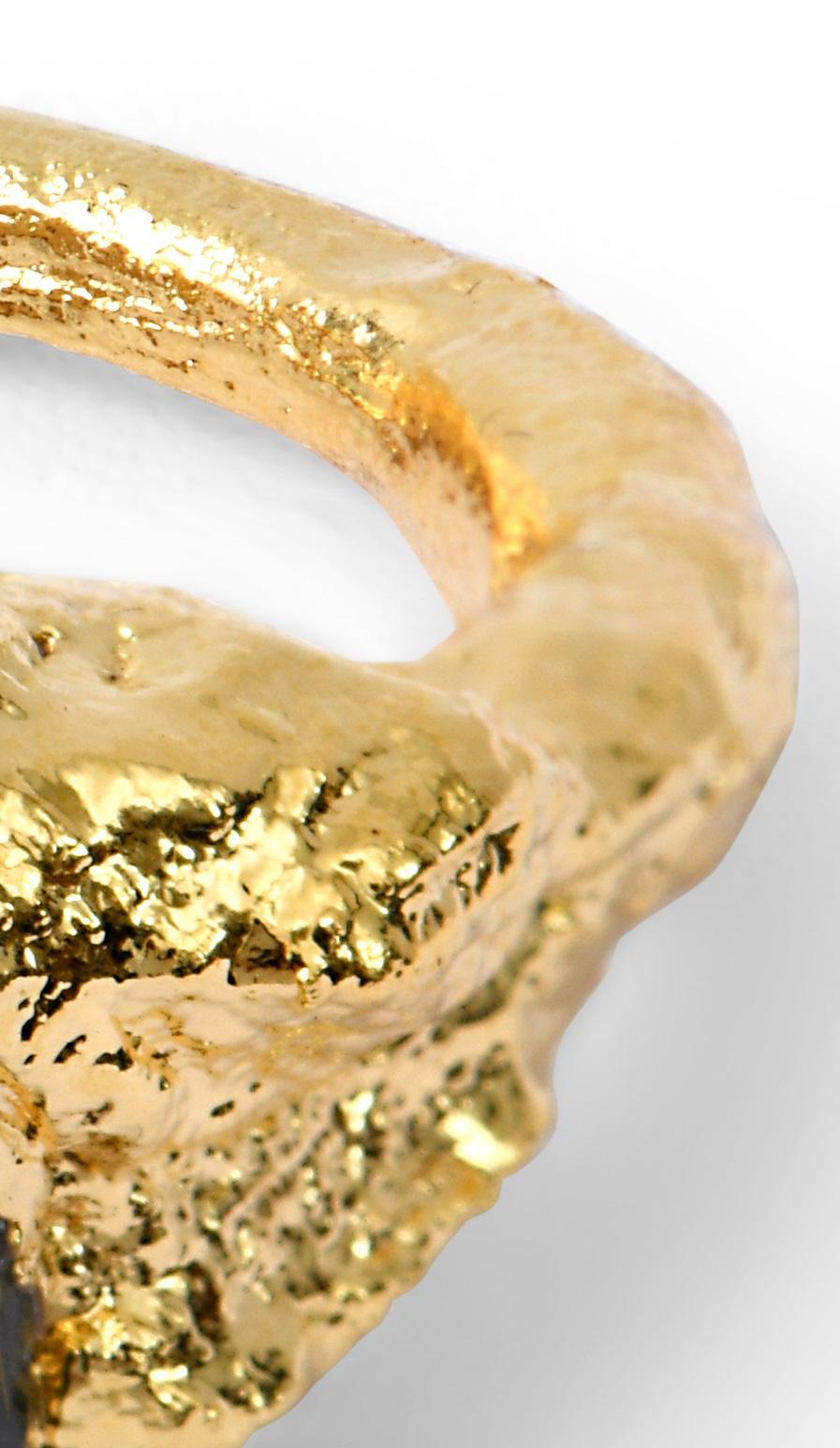 Autre Wonder Sapiens 5 Bague sculptée à la main en bronze plaqué or 24k par Marion Fillancq en vente