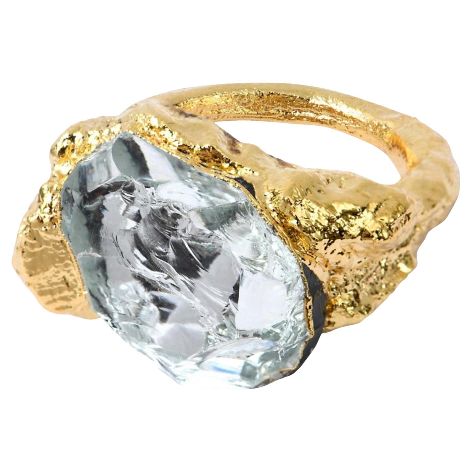 Wonder Sapiens 5 Hand-Sculpted Ring in 24k Gold-Plated Bronze by Marion Fillancq