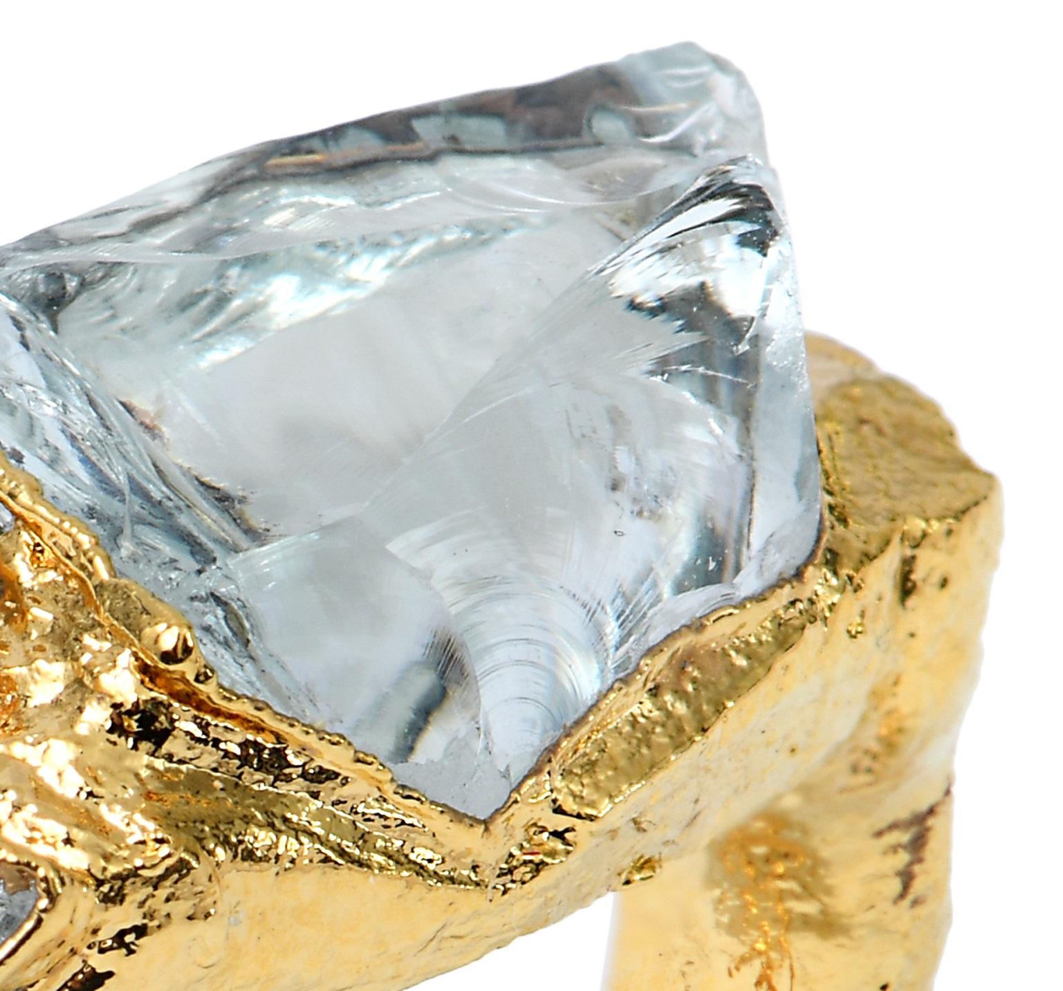 Français Wonder Sapiens 7 Bague sculptée à la main en bronze plaqué or 24k par Marion Fillancq en vente