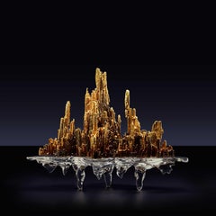 Escultura Wonder Stone de latón y cristal de Gordon Gu