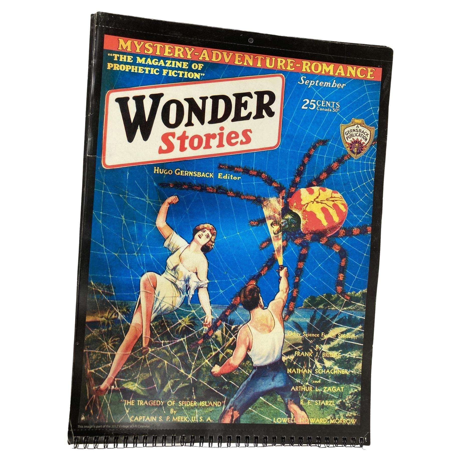 Couvertures Wonder Stories Calendar des années 1930 de Gernsback-Frank R Paul, pièce de collection