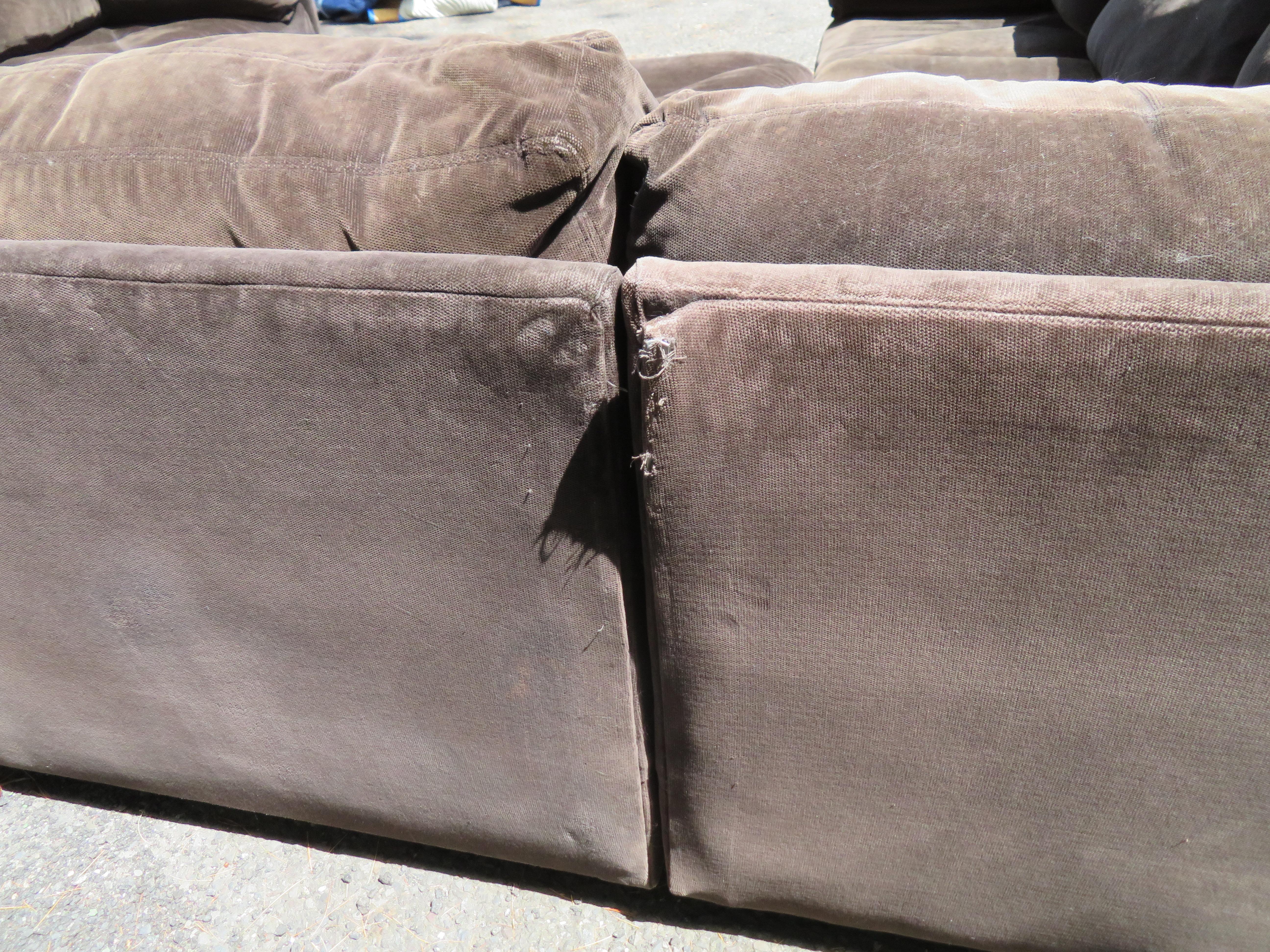 Upholstery Wonderful 10 Piece Milo Baughman Style Cube Sectional Sofa Selig Mid-Century