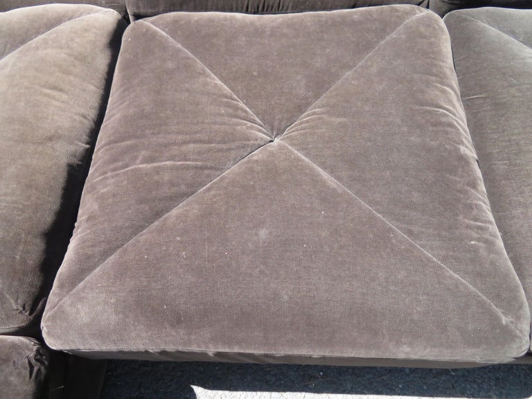 Wonderful 10 Piece Milo Baughman Style Cube Sectional Sofa Selig Mid-Century For Sale 8