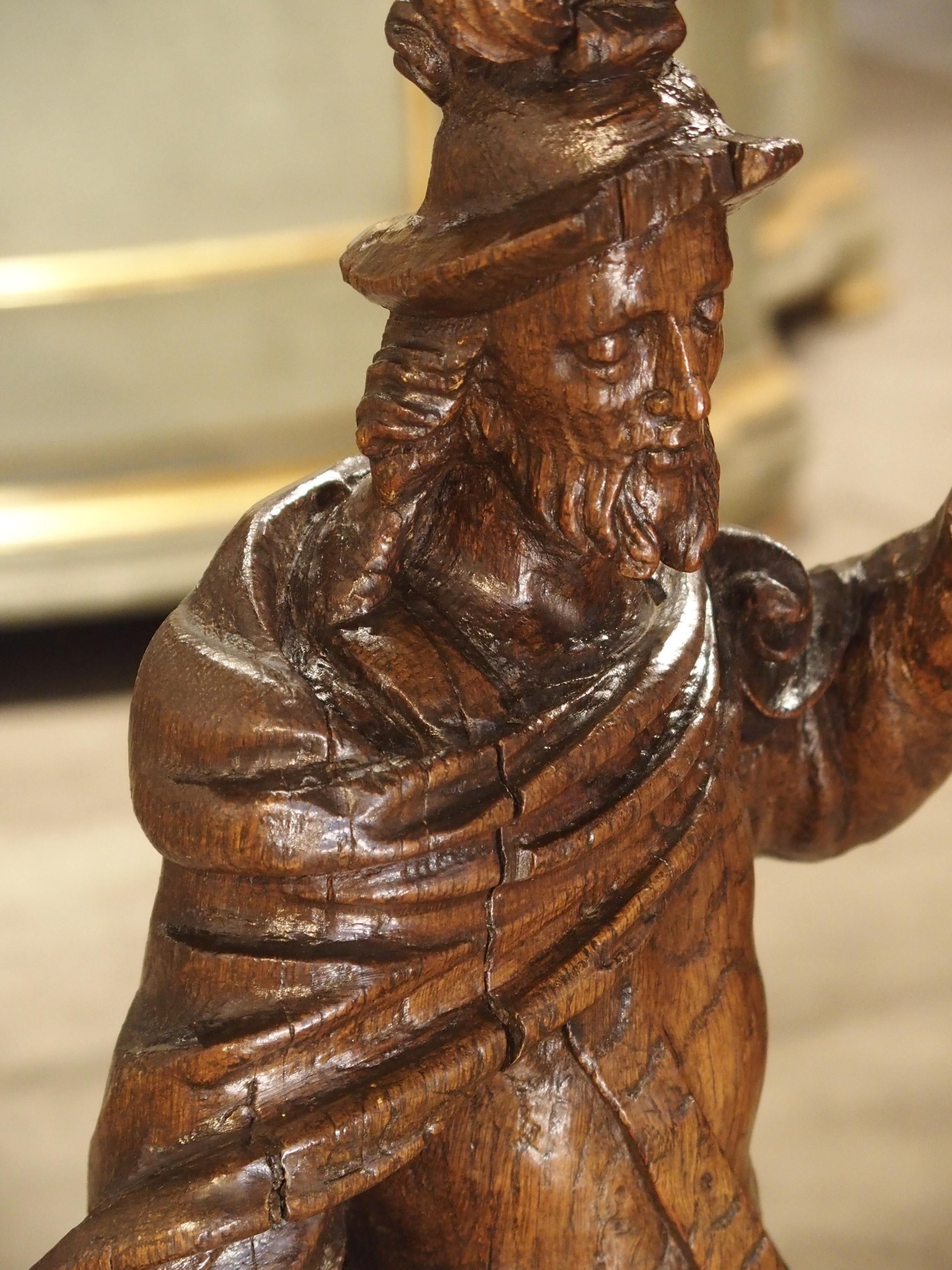 Quercia Meravigliosa statua in Oak del XVII secolo di San Floriano, patrono dei vigili del fuoco in vendita