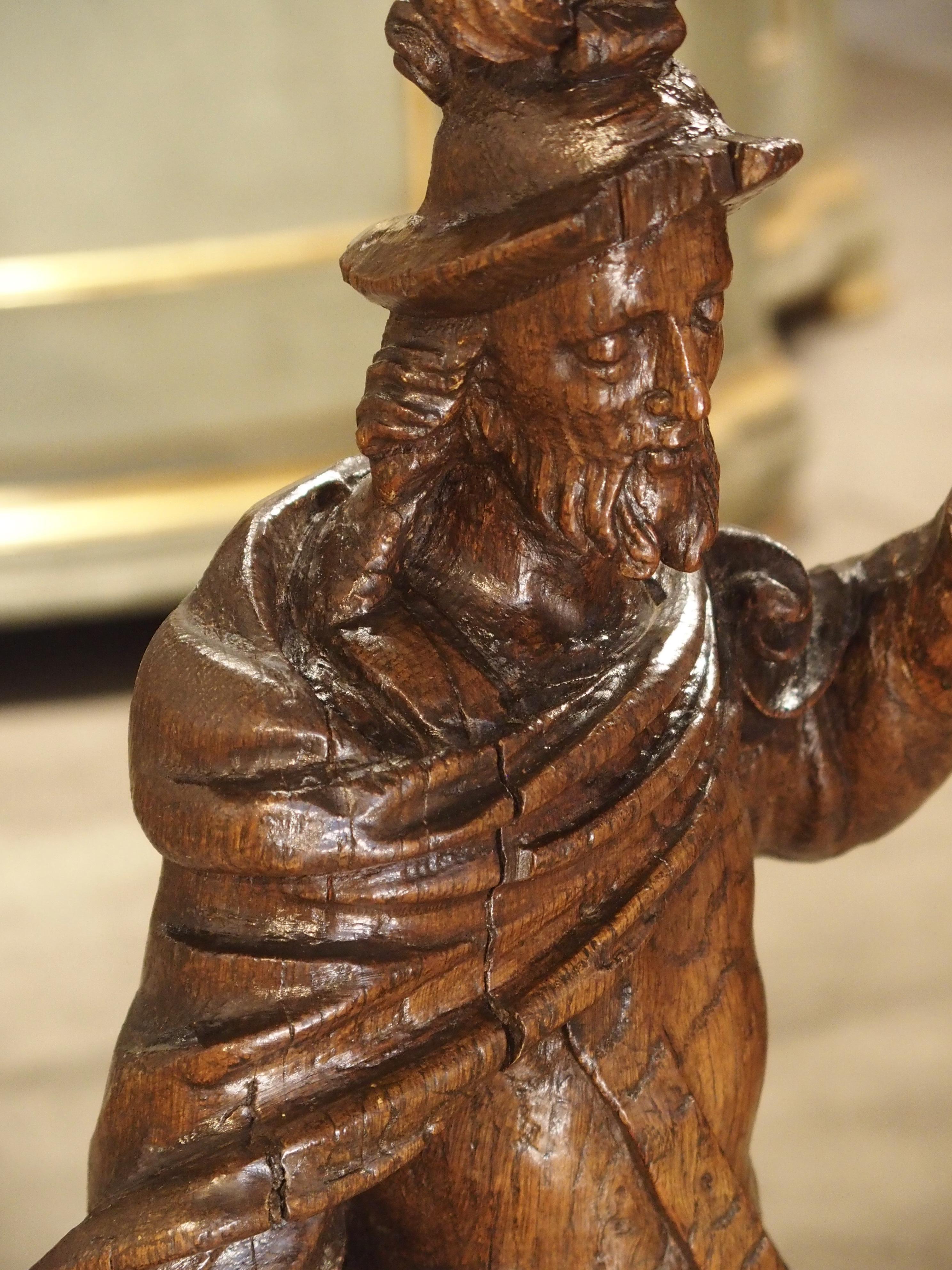 Wonderful 17th Century Oak Statue of Saint Florian, Patron Saint of Firefighters For Sale 1