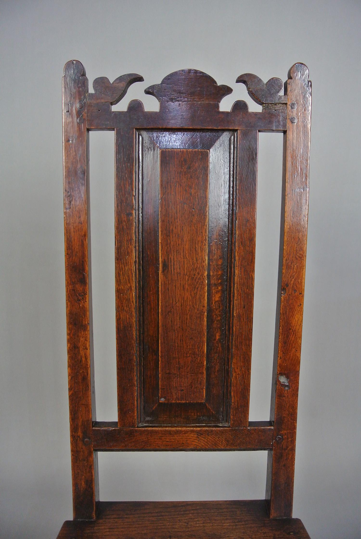 18th Century and Earlier Wonderful 17th Century Welsh Oak Chair - Initialled c. 1660 For Sale