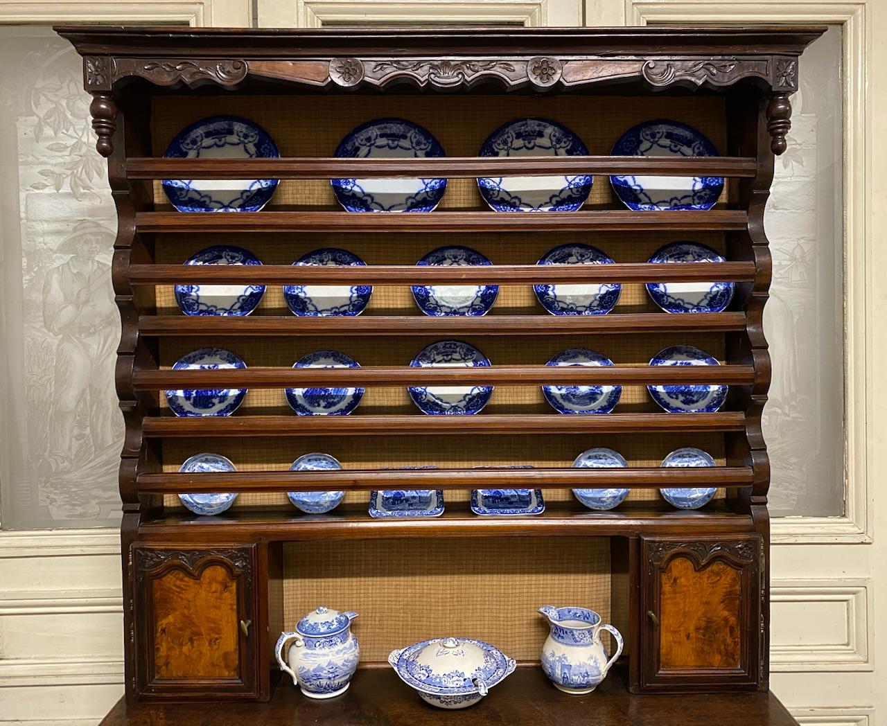 We are delighted to offer this very rare French early 18th Century Dresser. Made in the South of France around Bourg en Bresse and often referred to as Meubles Bressan. Made from Burr Ash and Oak having an amazing original colour and patina. A very