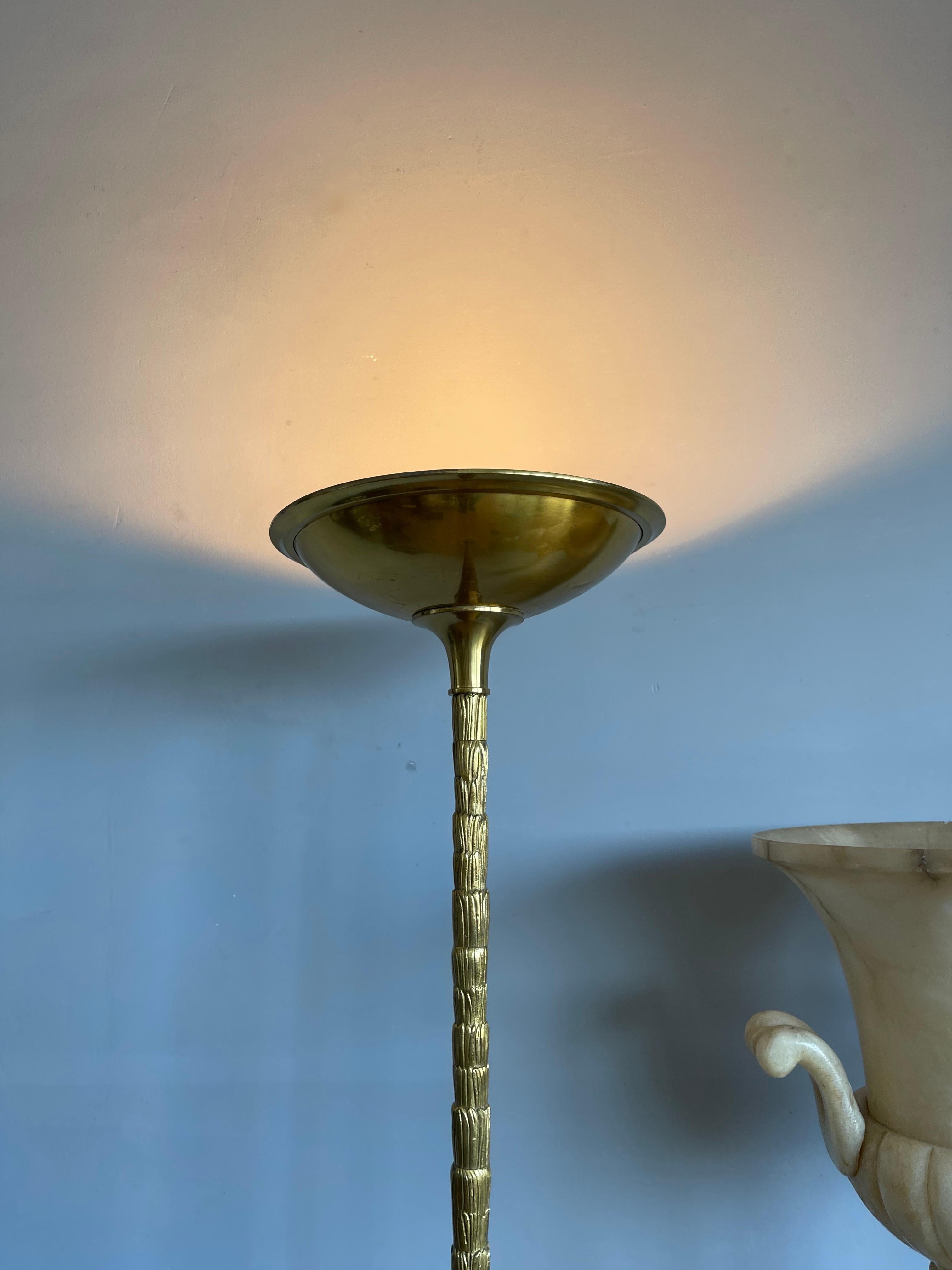 Wonderful 1970 Golden Bronze Maison Baguès Attr, Palm Tree Design Floor Lamp For Sale 5