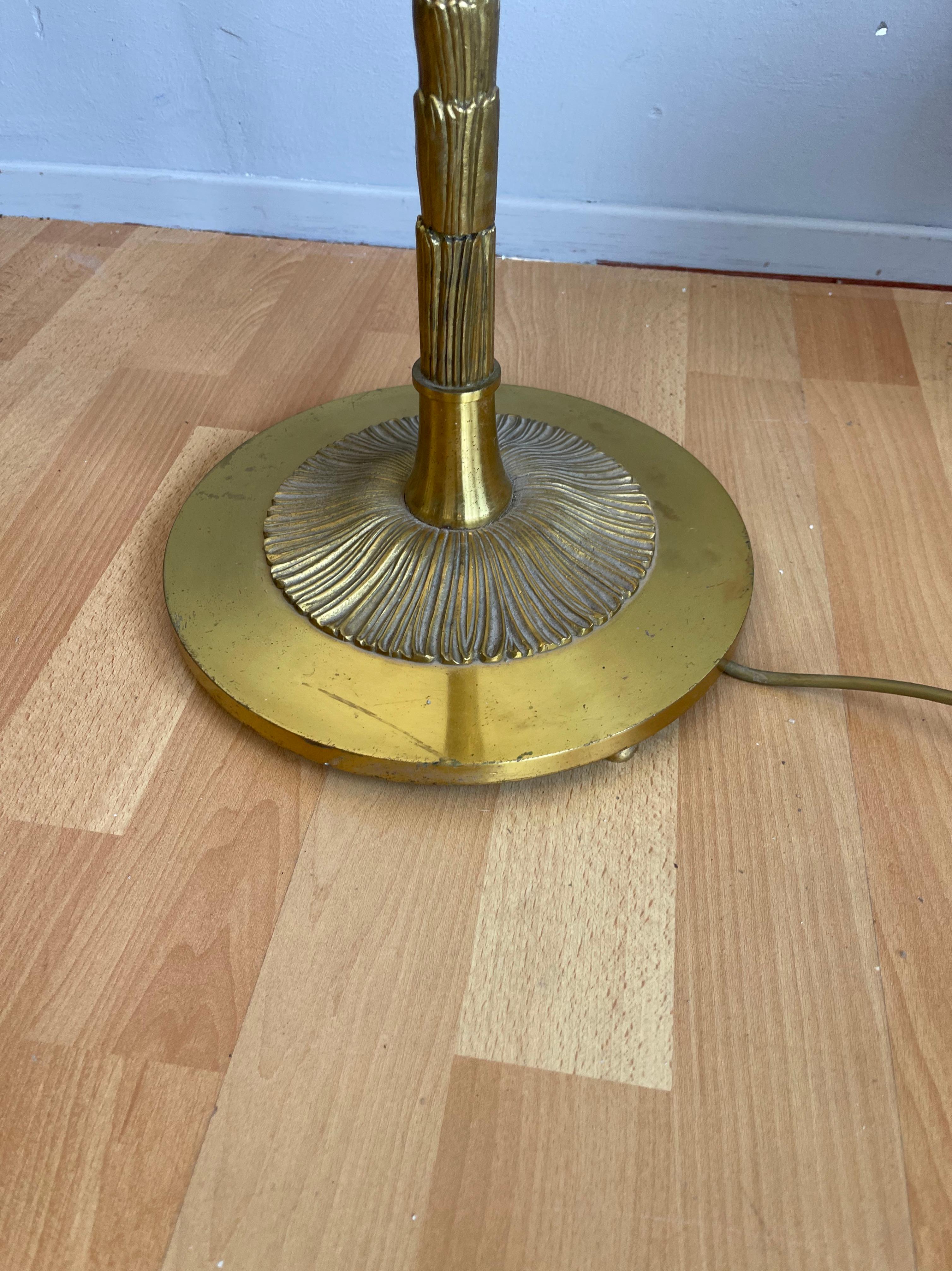 Wonderful 1970 Golden Bronze Maison Baguès Attr, Palm Tree Design Floor Lamp For Sale 8