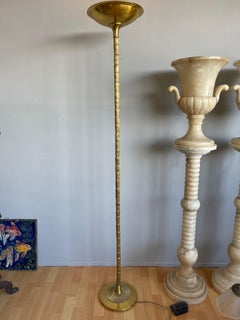 Wonderful 1970 Golden Bronze Maison Baguès Attr, Palm Tree Design Floor Lamp