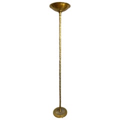 1970 Goldene Bronze Maison Bagus Attr, Stehlampe mit Palmenmuster, 1970