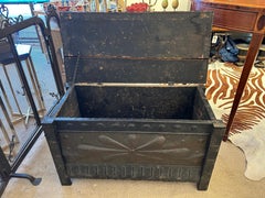 Wonderful 19th Century Arts & Crafts Metal & Copper Embossed Trunk Firebox