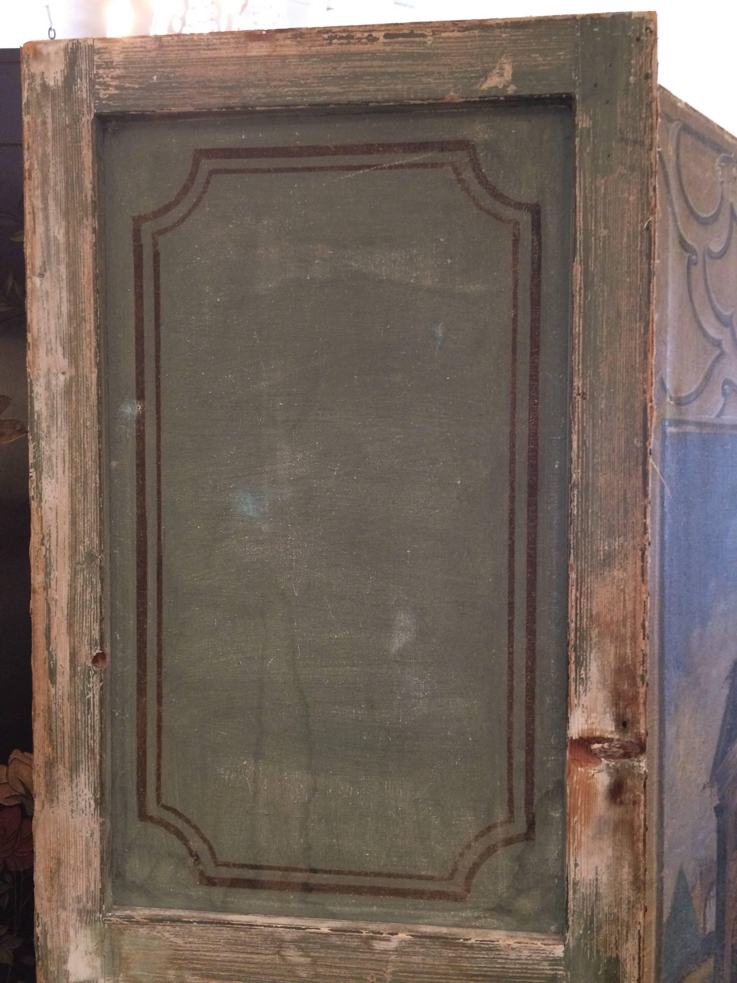 Wonderful 19th Century Continental Painted Screen 5