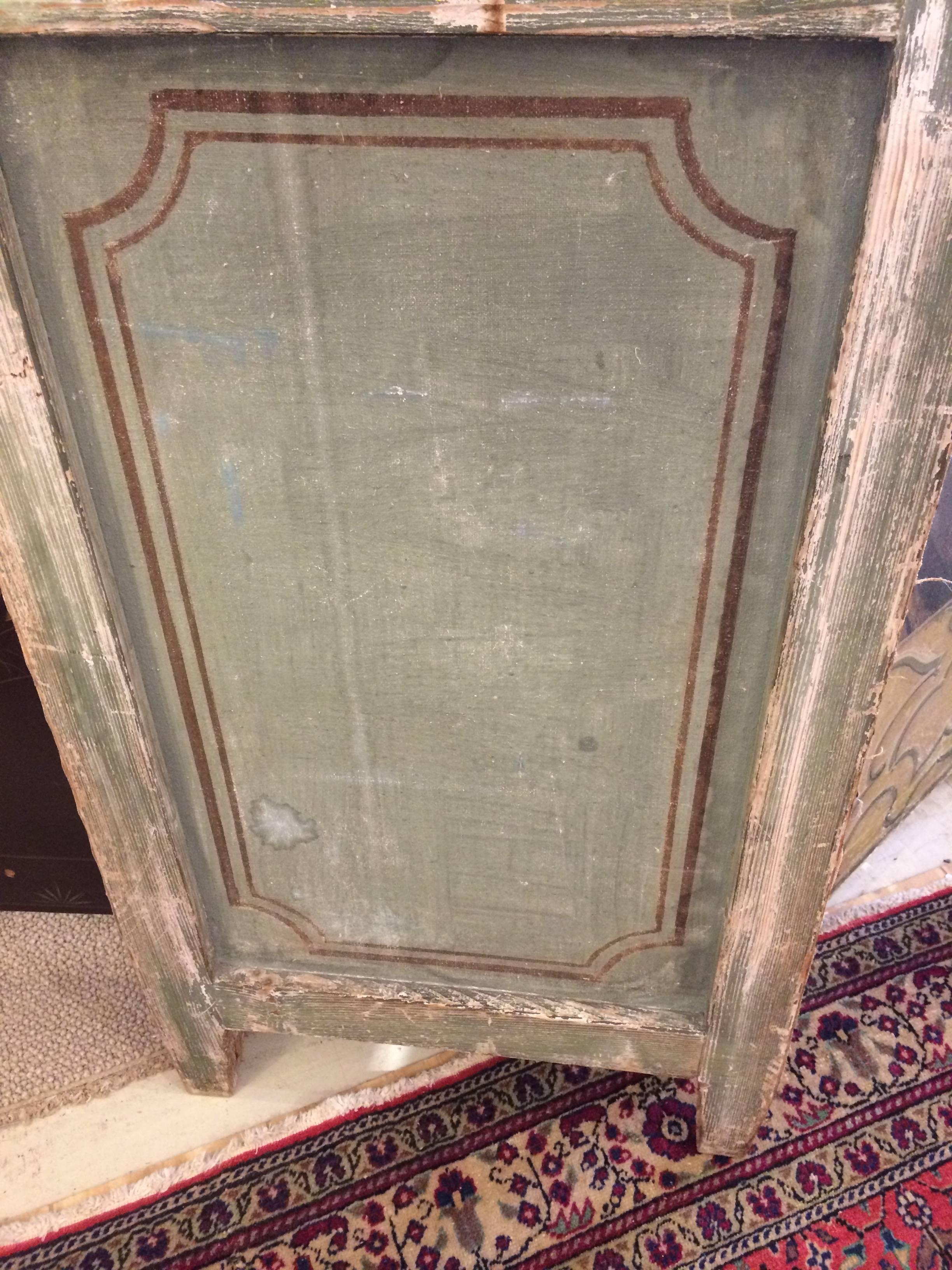 Wonderful 19th Century Continental Painted Screen 6