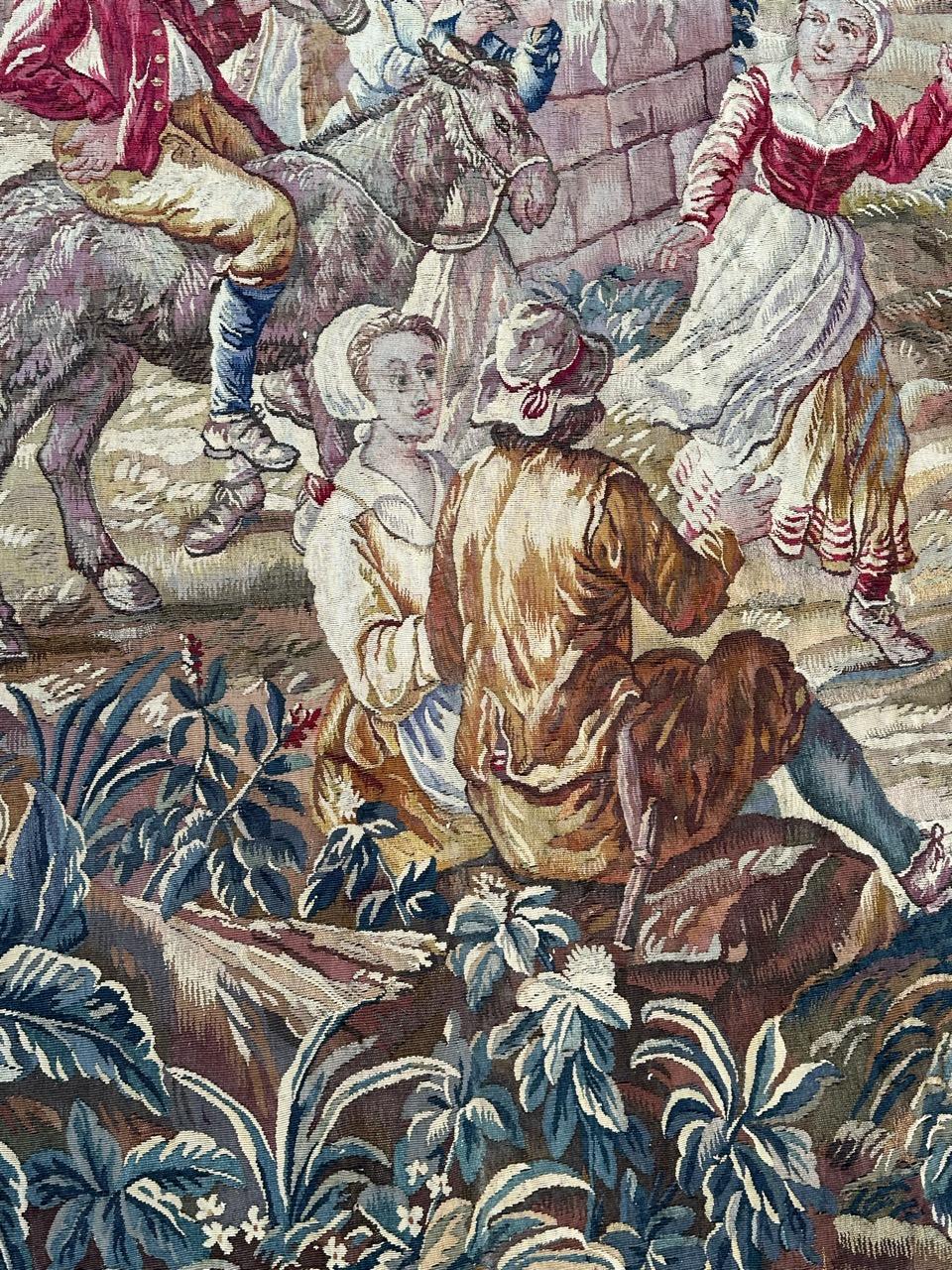 Français Merveilleuse tapisserie d'Aubusson française du 19ème siècle de Bobyrug  en vente