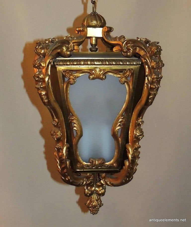 Maravillosa linterna francesa del siglo XIX Caldwell Regal Bronce Paneles de cristal esmerilado Estadounidense en venta