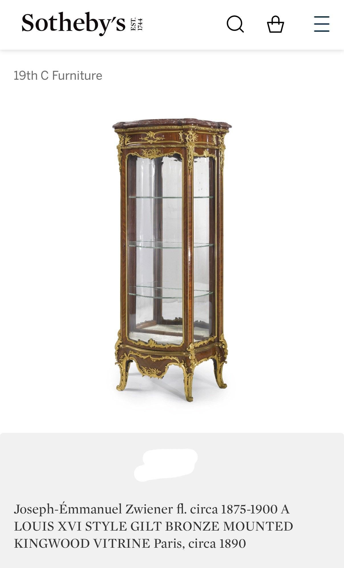 Wonderful 19th Century Gilt Bronze Mounted Vitrine by Joseph Zwiener For Sale 2
