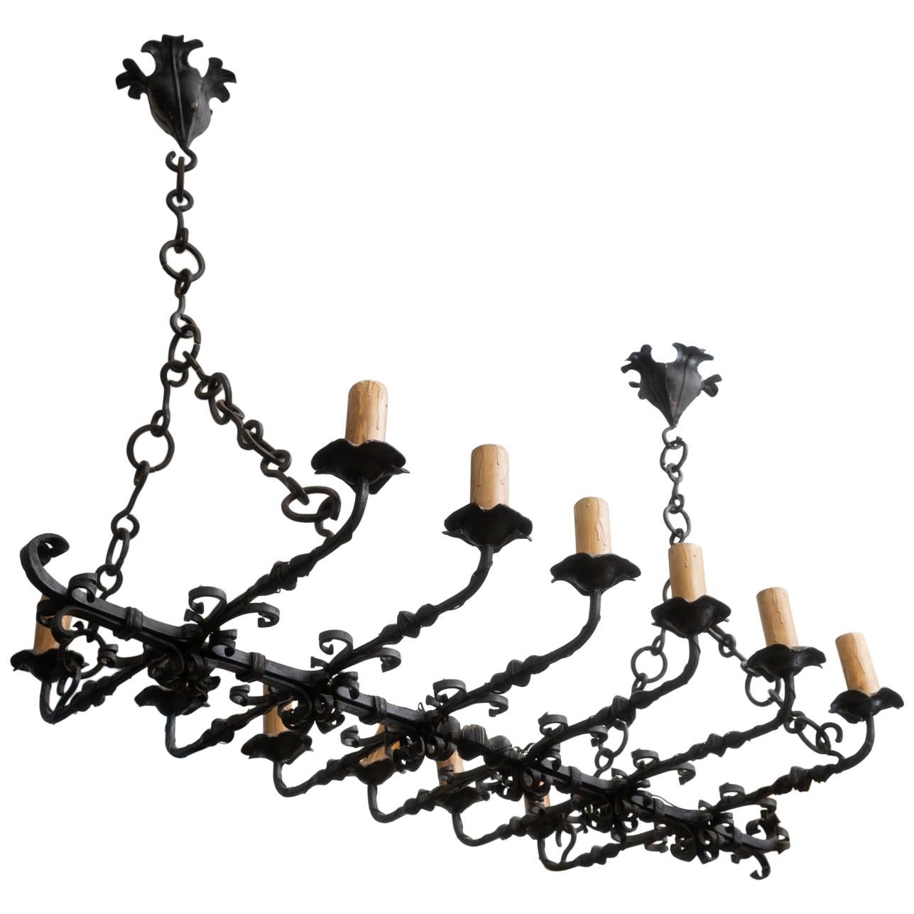 Wonderful 19th Century Iron Chandelier