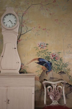 Wonderful 19th Century Painted Swedish Mora Clock / Cupboard