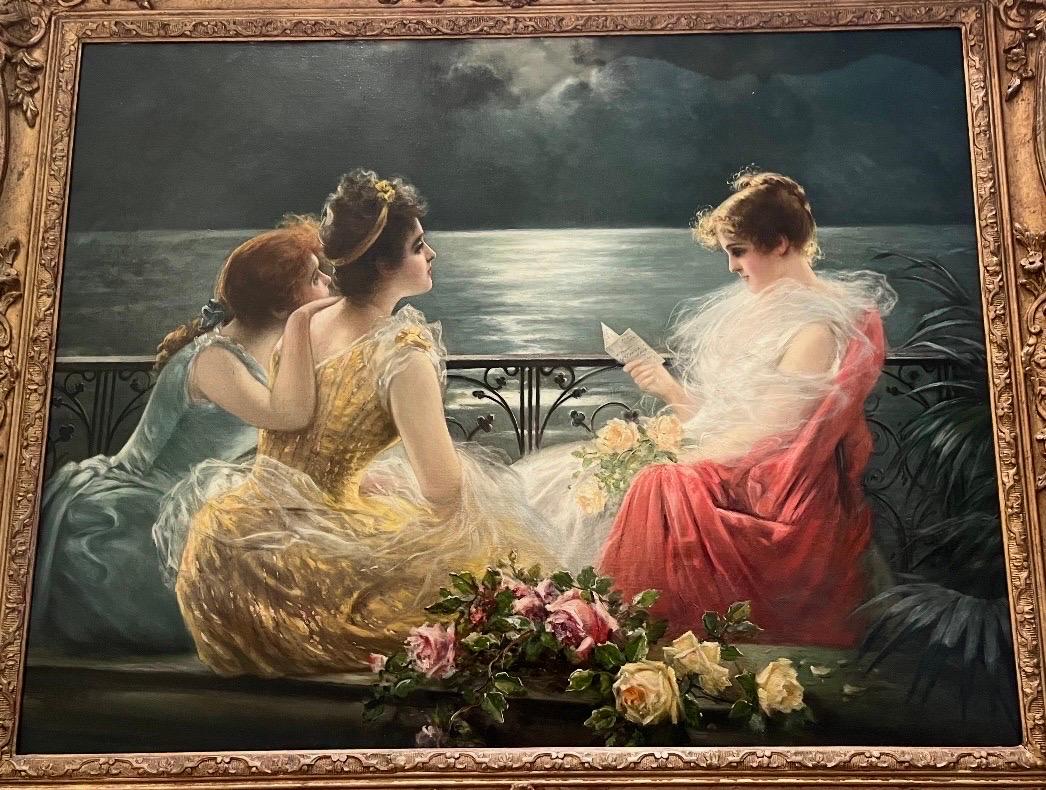 Wunderbare 19. Jahrhundert Gemälde Öl auf Leinwand Manner Vittorio Matteo Corcos (Belle Époque) im Angebot