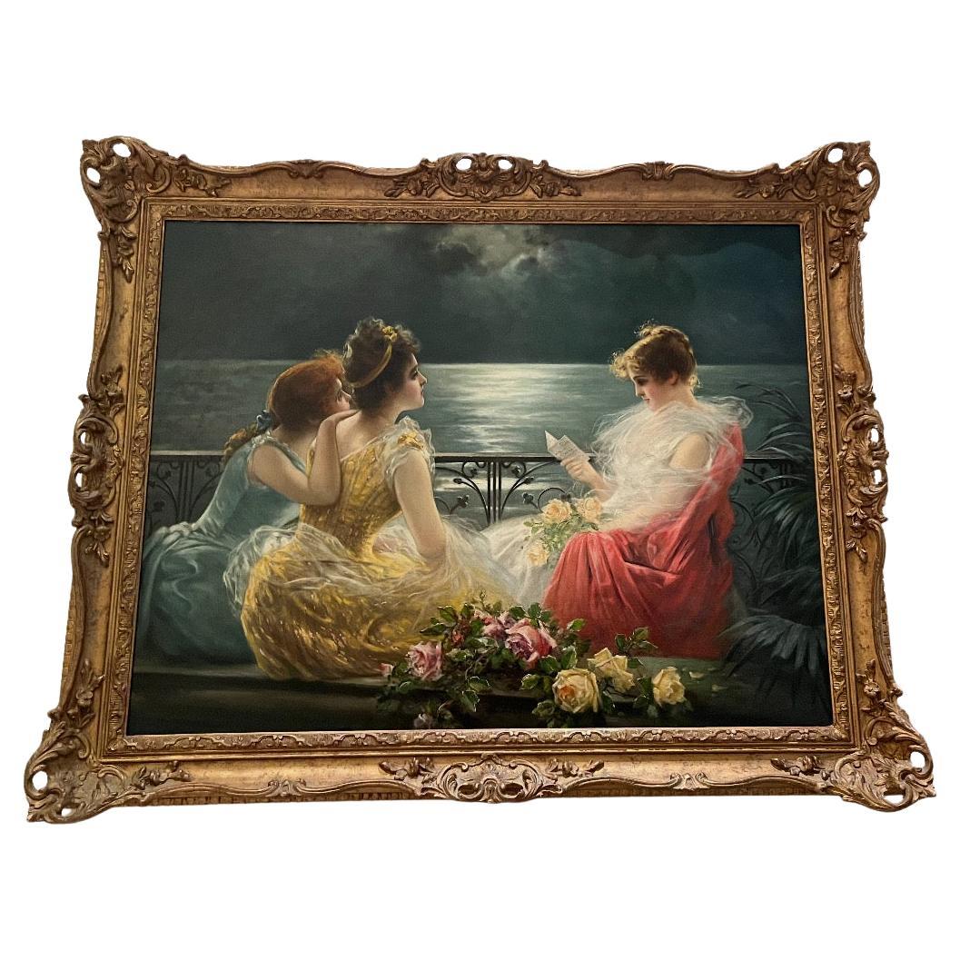Wunderbare 19. Jahrhundert Gemälde Öl auf Leinwand Manner Vittorio Matteo Corcos