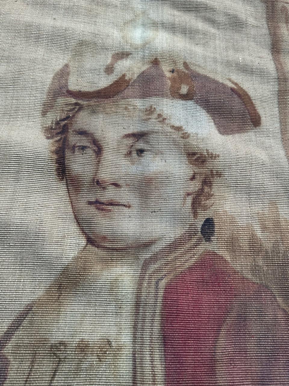 Wunderschöner französischer Aubusson-Wandteppich, handgedruckt und bemalt, 19. Jahrhundert im Angebot 4