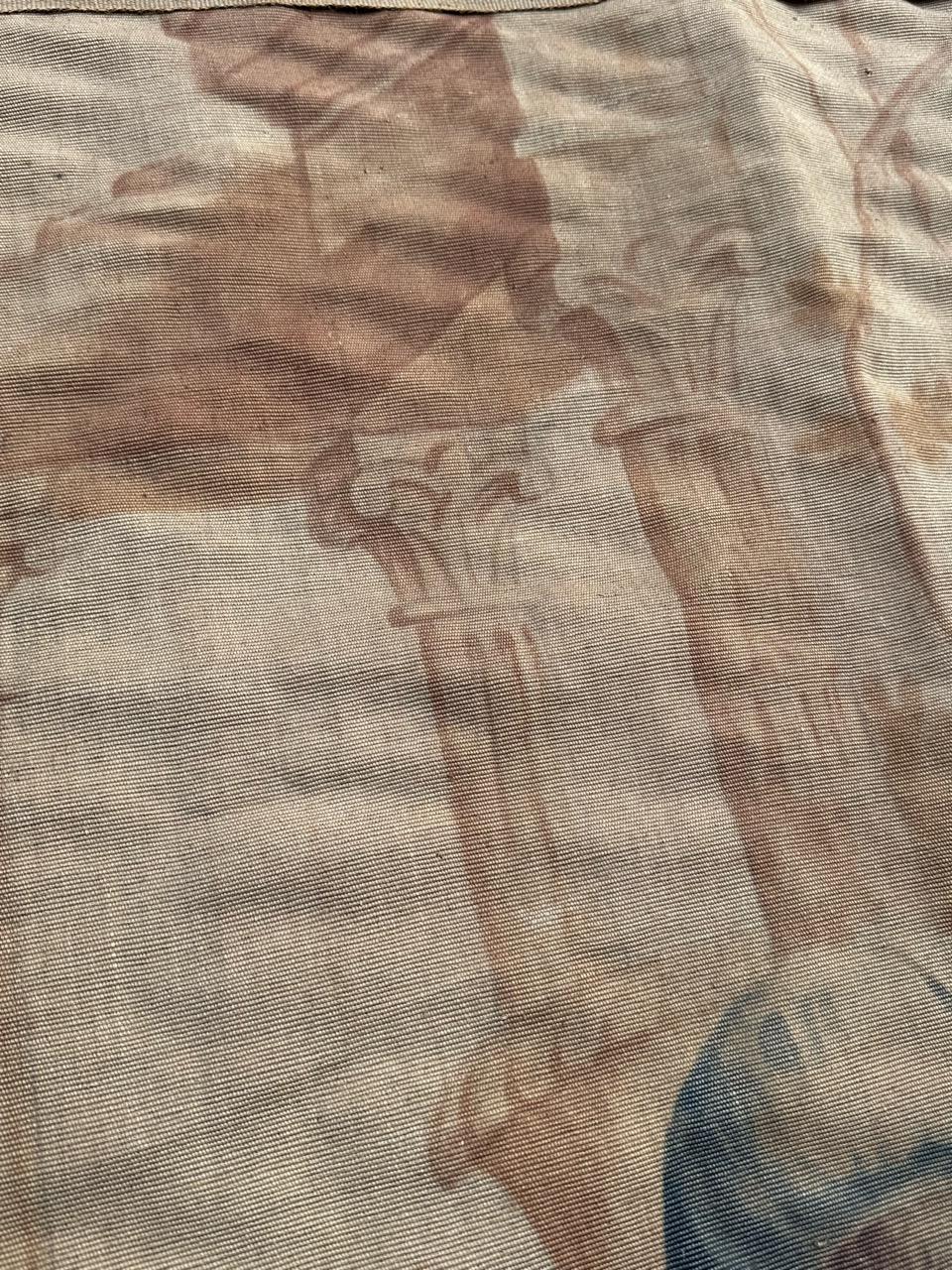 Wunderschöner französischer Aubusson-Wandteppich, handgedruckt und bemalt, 19. Jahrhundert im Angebot 6